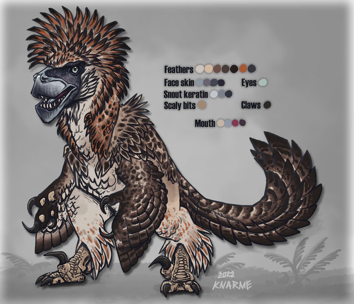 knarme's tweet photo. Custom Utahraptor design commission that I just finished! It was so much fun working on this.

Feral character / creature bodyshots with flat colors like these are 45 eur / 51 USD btw, and I've got my comms open. :D https://t.co/WaavcH6NEx