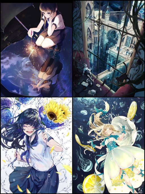 年明けてから赤いイラストが多いですが、普段は青を使うことが多い人です🐳 
