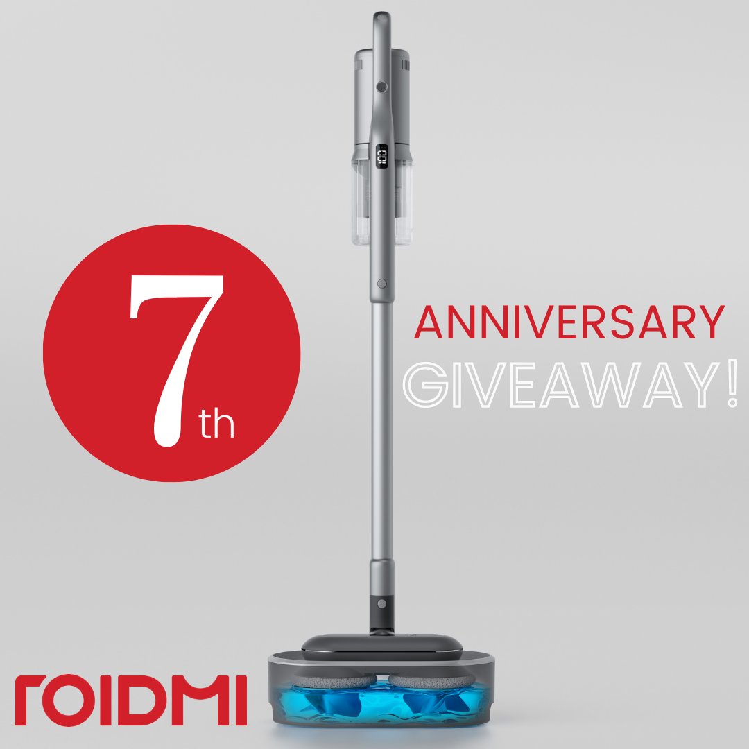 To celebrate our 7th Anniversary we are giving away the fantastic RS70 worth £599. ✨

To enter the giveaway all you have to do is –
• Follow ROIDMIUK
• Like &amp; Retweet this tweet

Already got a ROIDMI vacuum? We would LOVE to see! Share pics in the comments below. (1/3)