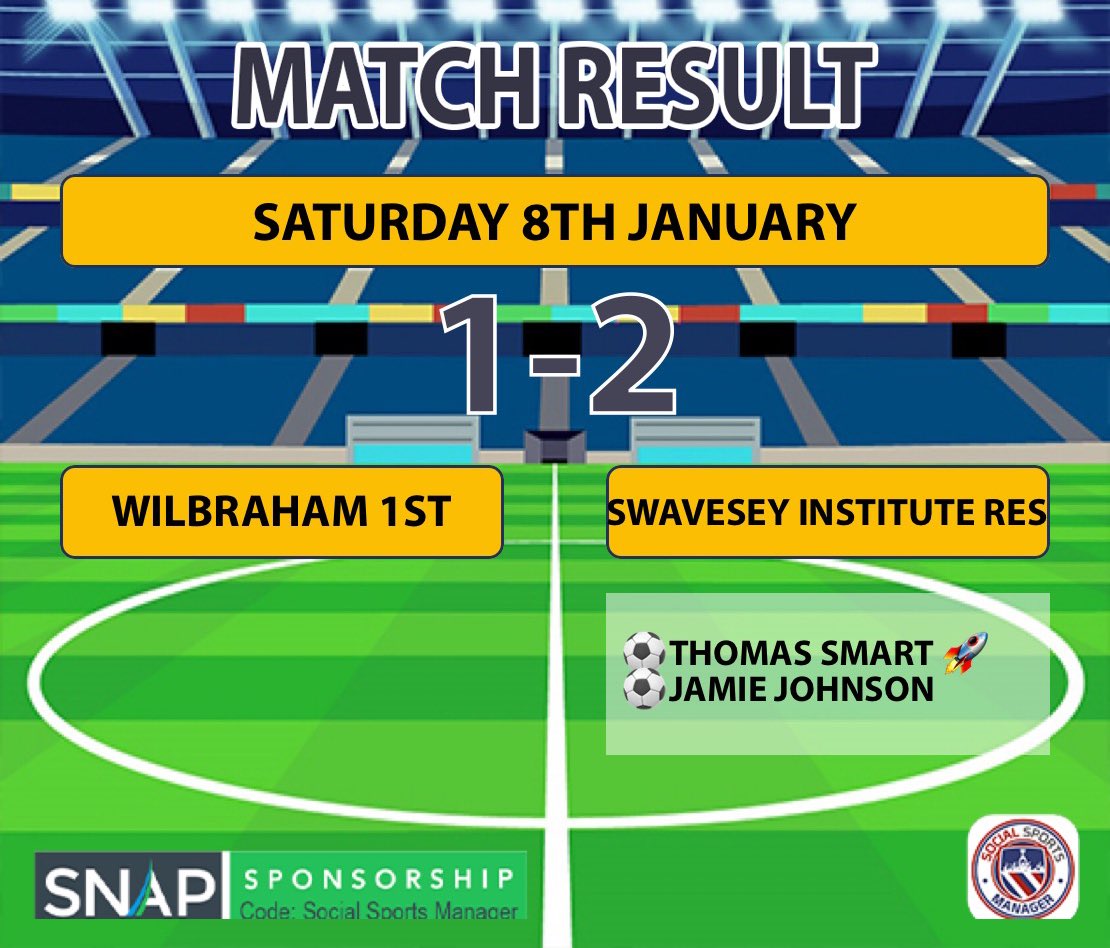 Perfect start to the year for the Ressies as we beat <a href="/FcWilbraham/">Wilbraham Fc</a> away from home. Great turn around after being 1-0 down at HT! 💙#UpTheSwavo