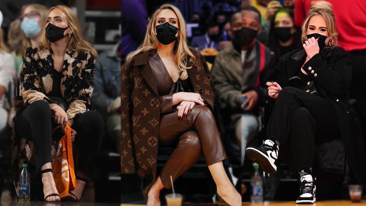 adeledrinkswine's tweet image. adele really never misses when it comes to courtside looks