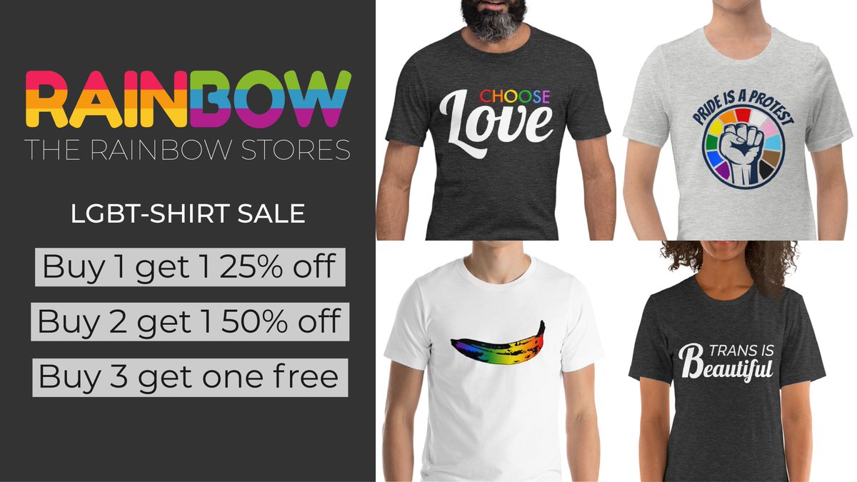 Don't miss our HUGE January LGBT-Shirt Sale.
therainbowstores.com/collections/t-…
#lgbt #lgbtq #LGBTQIAvisibility #lgbtfashion