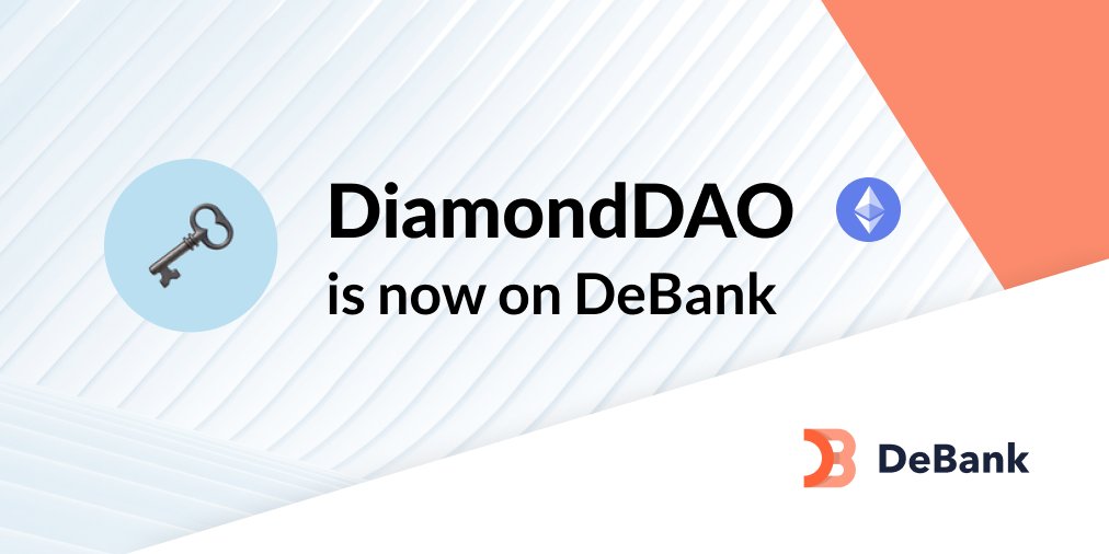 DeBankDeFi's tweet photo. DiamondDAO's portfolio is now tracked on https://t.co/IEGJ3ztMtG!
(@ethereum version)

Hat tip to all @DAOofDiamonds voters! $DMND
https://t.co/sM9tSNtB51 https://t.co/vkwjFKud9R