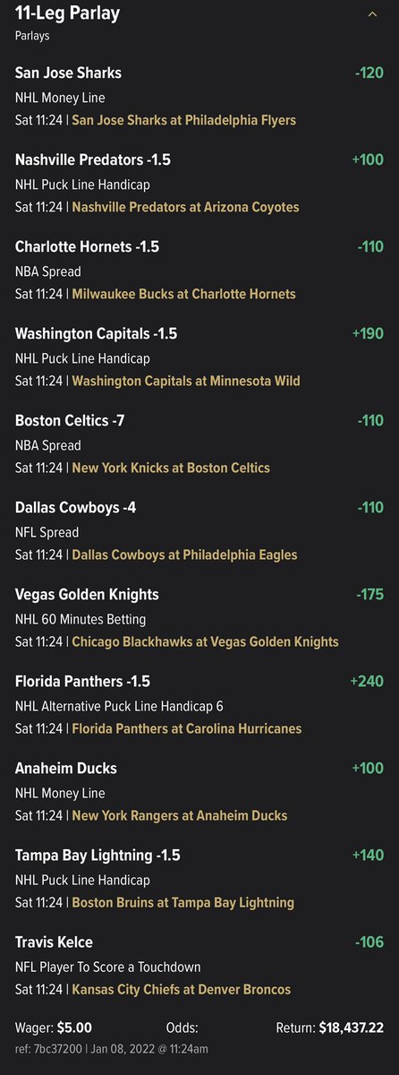 I got another long shot parlay #Giveaway if it it hits I’ll giveaway $300 to 1 random person!!

MUST BE FOLLOWING ME &amp; RT THIS TWEET

#FrenchieBets #GamblingTwitter #SportsBets #SportsBetting #SportsBettingPicks #SportsBettingAdvice