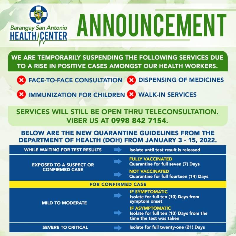 bsapasig's tweet photo. #beinformedBSA: Due to recent cases among our BHWS, π· @bsapasig Health Center is temporarily suspending onsite & in-person operations until further notice. β Services will continue via teleconsultation in Viber: 09988427154. π±
#BeatCOVID19 #KeepSafeBSA #TuloyAngSerbisyoBSA https://t.co/DUImvATrh0