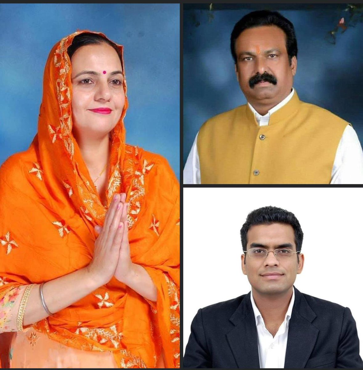 Congratulations to Smt Sarabjeet Kaur, Sri Dilip Sharma, Sri Anuj Guptha on being elected as the Mayor, Senior Dy Mayor, Dy Mayor of keenly contested Chandigarh Municipal Council elections. Congratulations to all three. @BJP4Chandigarh