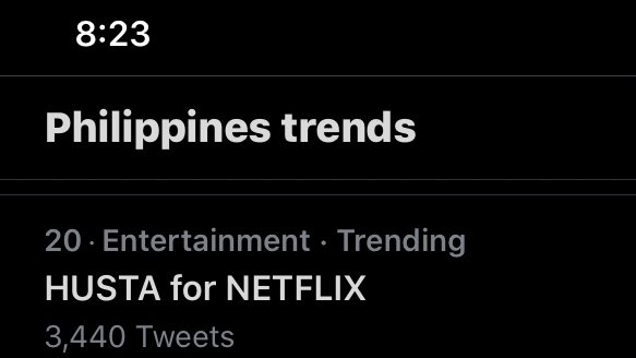 In the top twenty! 

#HulingUlanSaTagAraw 
HUSTA for NETFLIX

<a href="/akosiKenChan/">Ken Chan</a> 
Ken Chan | Rita Daniela | RitKen
@SolarPicturesPH <a href="/gmanetwork/">GMA Network</a> <a href="/Netflix_PH/">Netflix Philippines</a>
