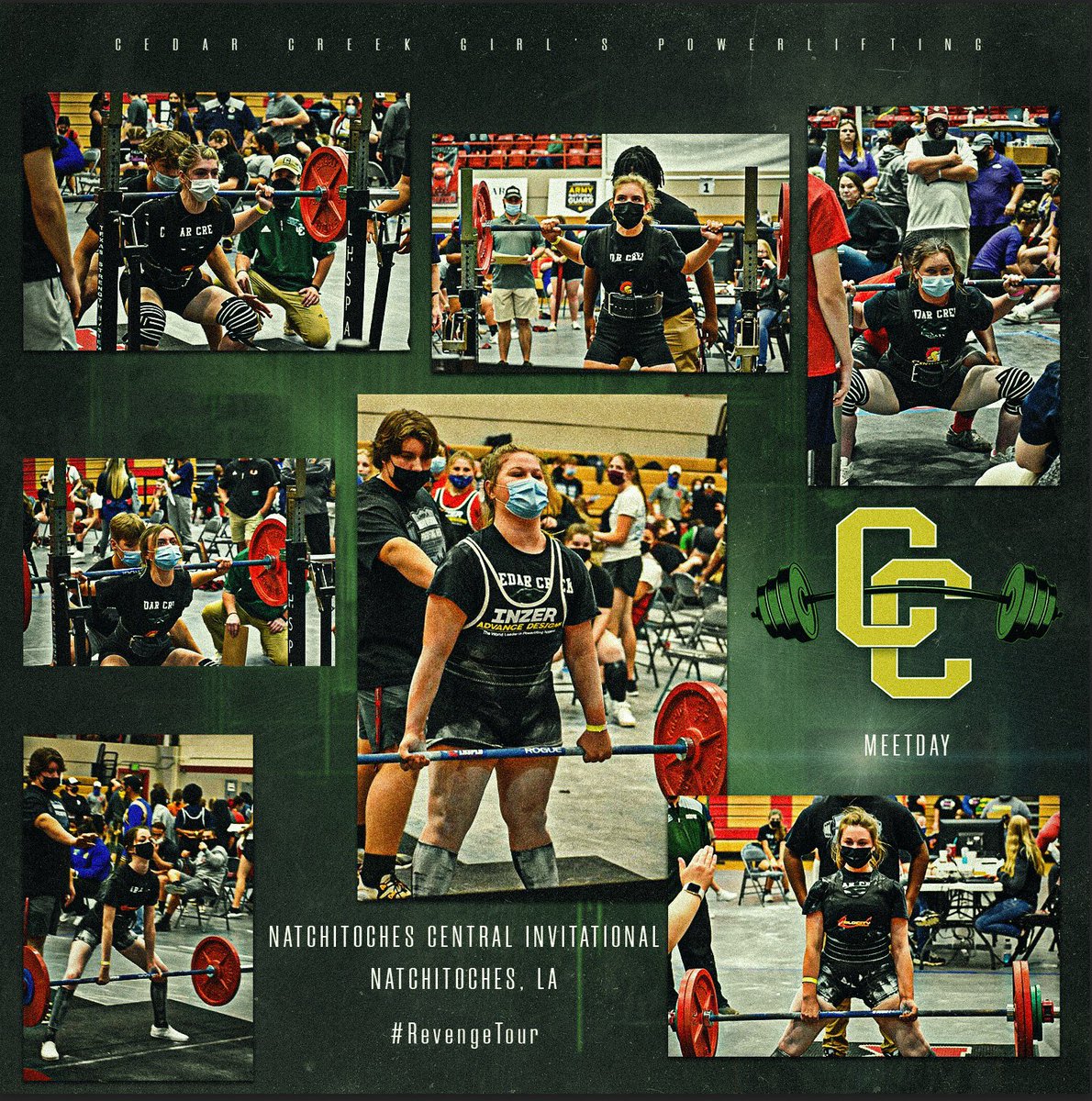 CedarPower's tweet image. It’s Meet day!!! The Cougars are in Natchitoches to take care of business at the Chief Invitational! S/O to @coachk424 for the graphics 🔥 #RevengeTour22 #ReloadRepeat