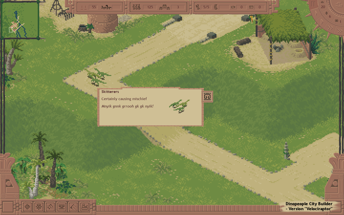 Despite work, aches and colds, I've wrapped up version Velociraptor with: draw optimisations, better window handling, save-load improvements and beasts and beastkeeping! Plus some fun window tweaks. Next: more events!

#citybuilder #screenshotsaturday #gamedev #GameMakerStudio2