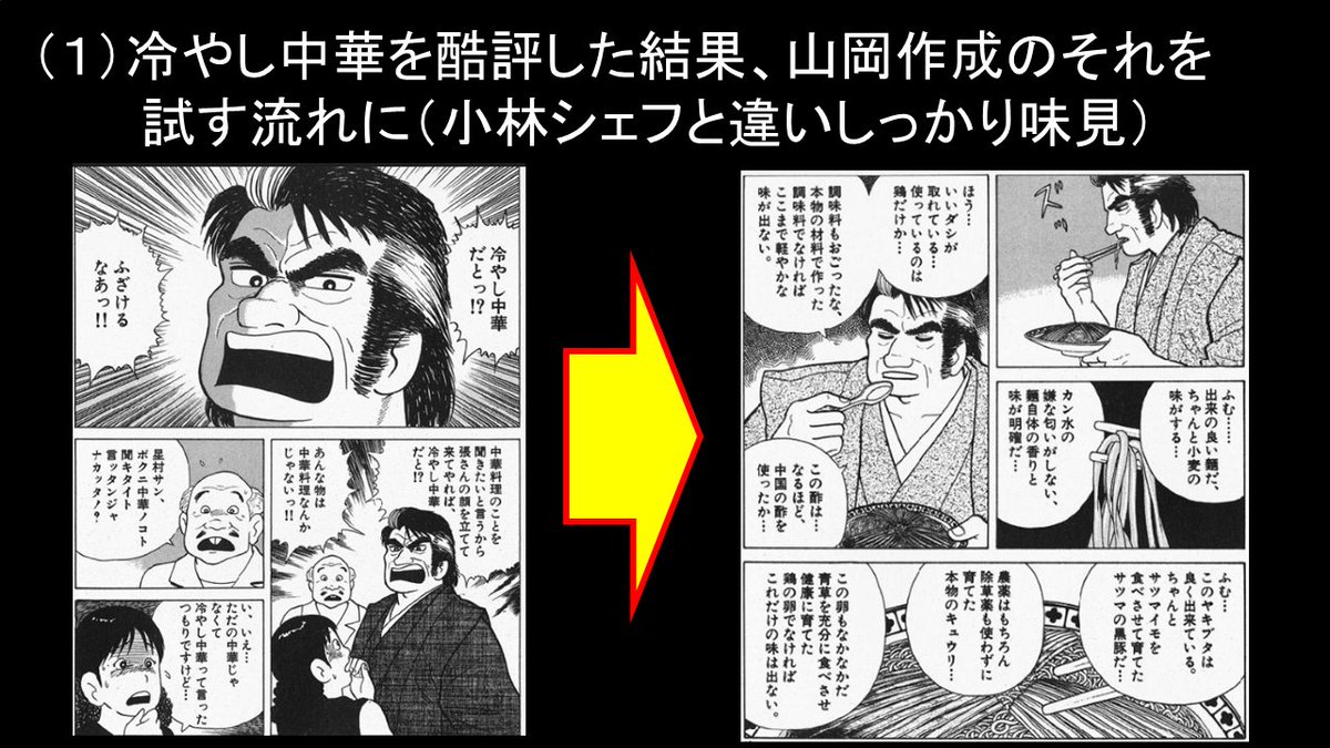 ジョブチューン小林シェフと美味しんぼ海原雄山との比較（冷やし中華