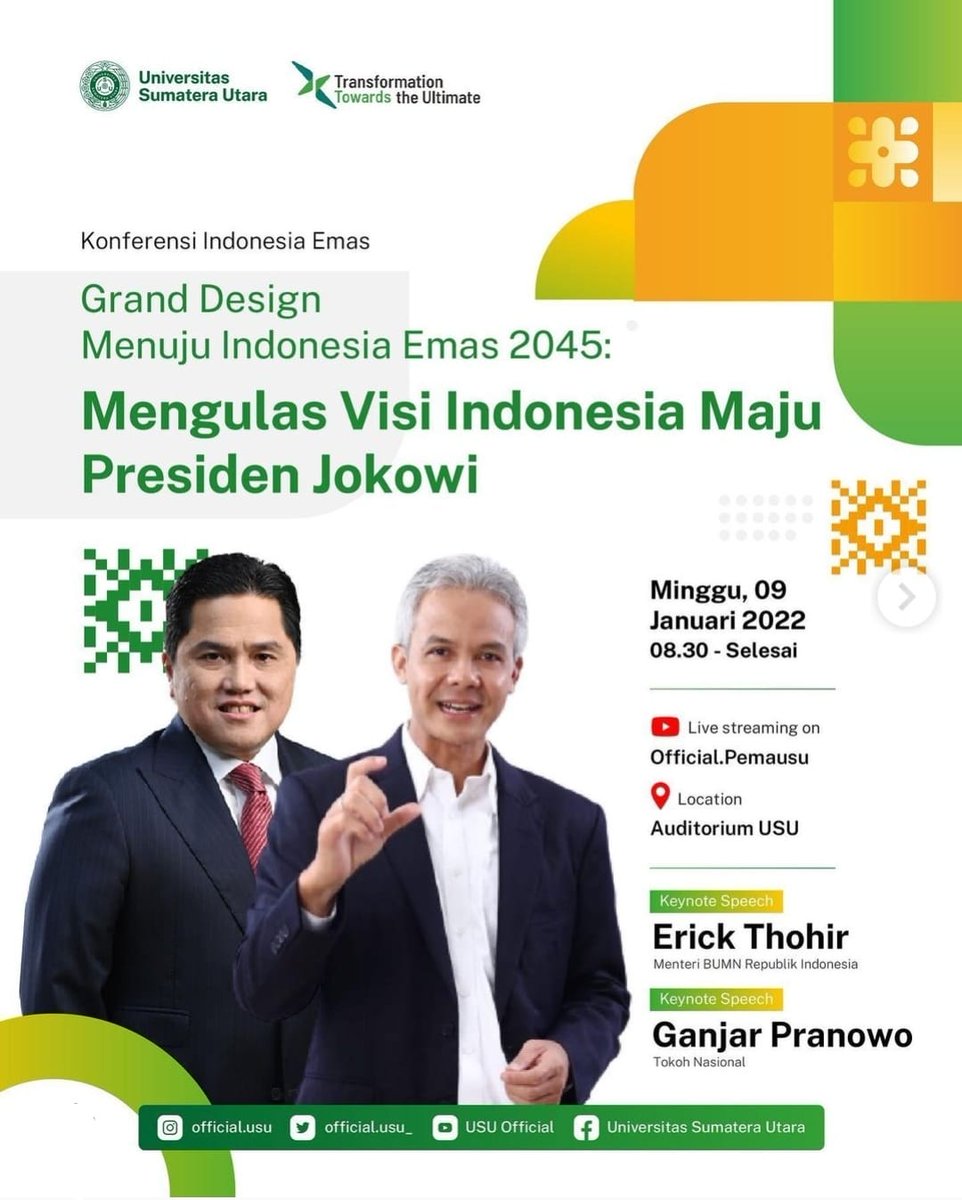 _Vaniaokta's tweet photo. Mengulas visi Indonesia maju presiden @jokowi dengan keynote menteri BUMN @erickthohir &amp; pak Ganjar Pranowo.

Acara akan pd hari minggu, 09 Januari 2020 di official.Pemasu https://t.co/lk2wZvIqFT