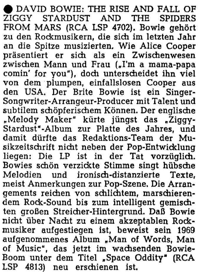 hesselmann's tweet photo. „I'm a mama-papa comin' for you" - erste #DavidBowie-Erwähnung im @Tagesspiegel, 21. Januar 1973. #BOWIE75 #Bowie #BowieForever https://t.co/DM0wiaHeTH