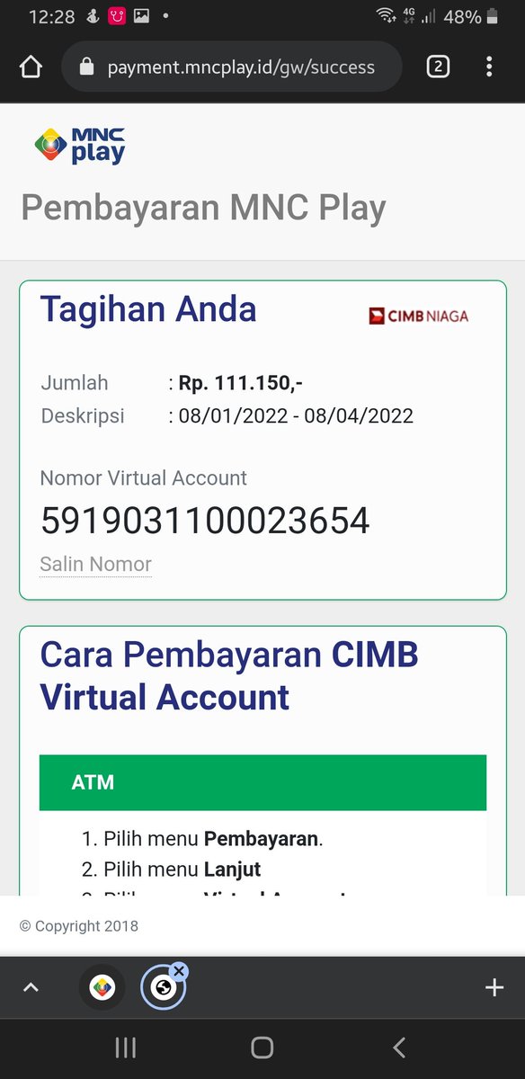 arumaristya's tweet photo. @MNCPlayID sangat menyebalkan. Saya beli paket untuk MNC play saya tp ternyata masih terkunci. Cs blg no VA saya salah, ya mana saya tau ya. Saya dpt no VA dr MNC. Skrg saya yg disalahkan dan disuruh konfirmasi ke bank. Ya bank nggak akan terima keluhan lah krn statusnya sukses https://t.co/74efSp1F7U