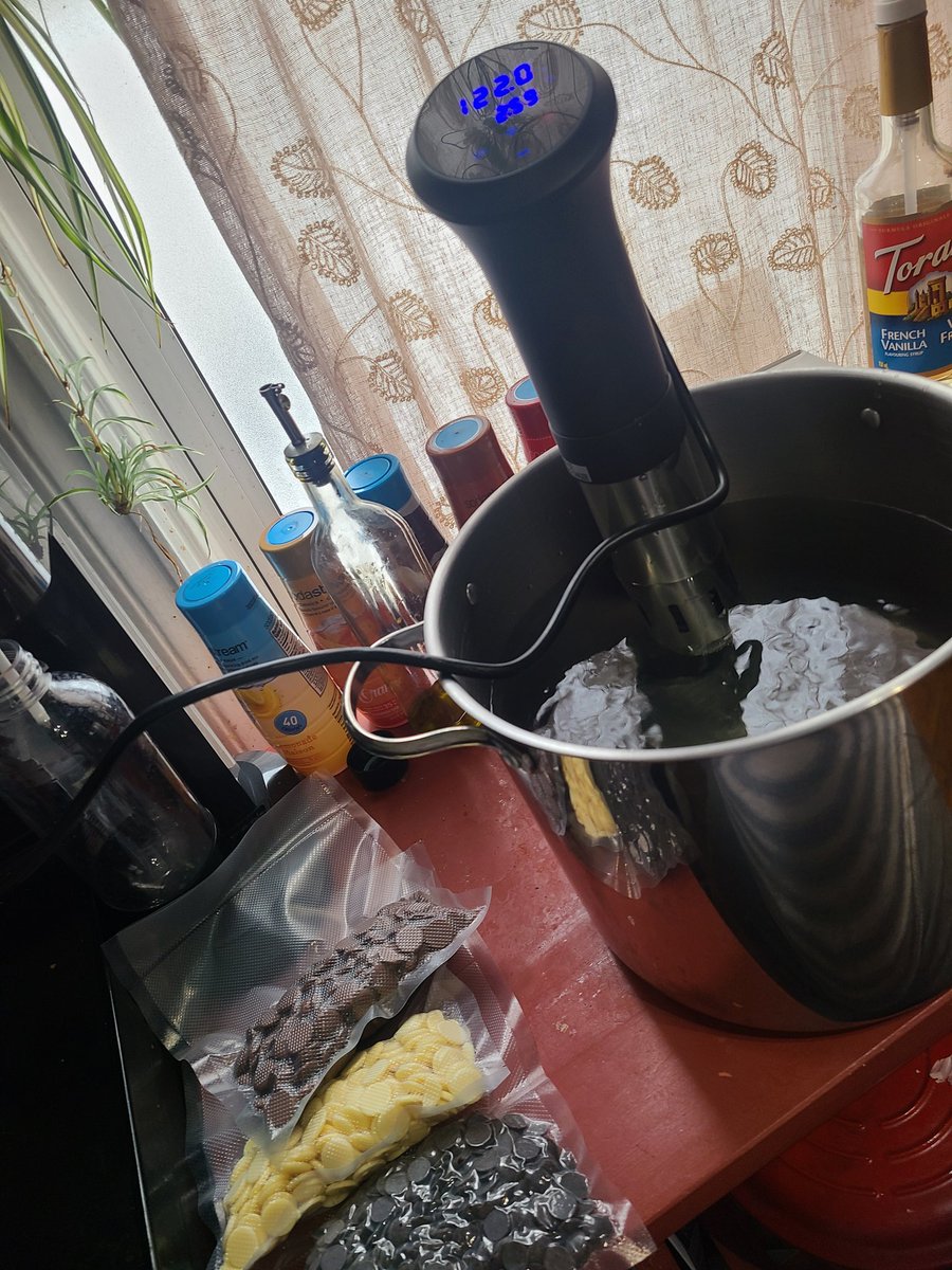 First attempt at sous vide chocolate tempering time!