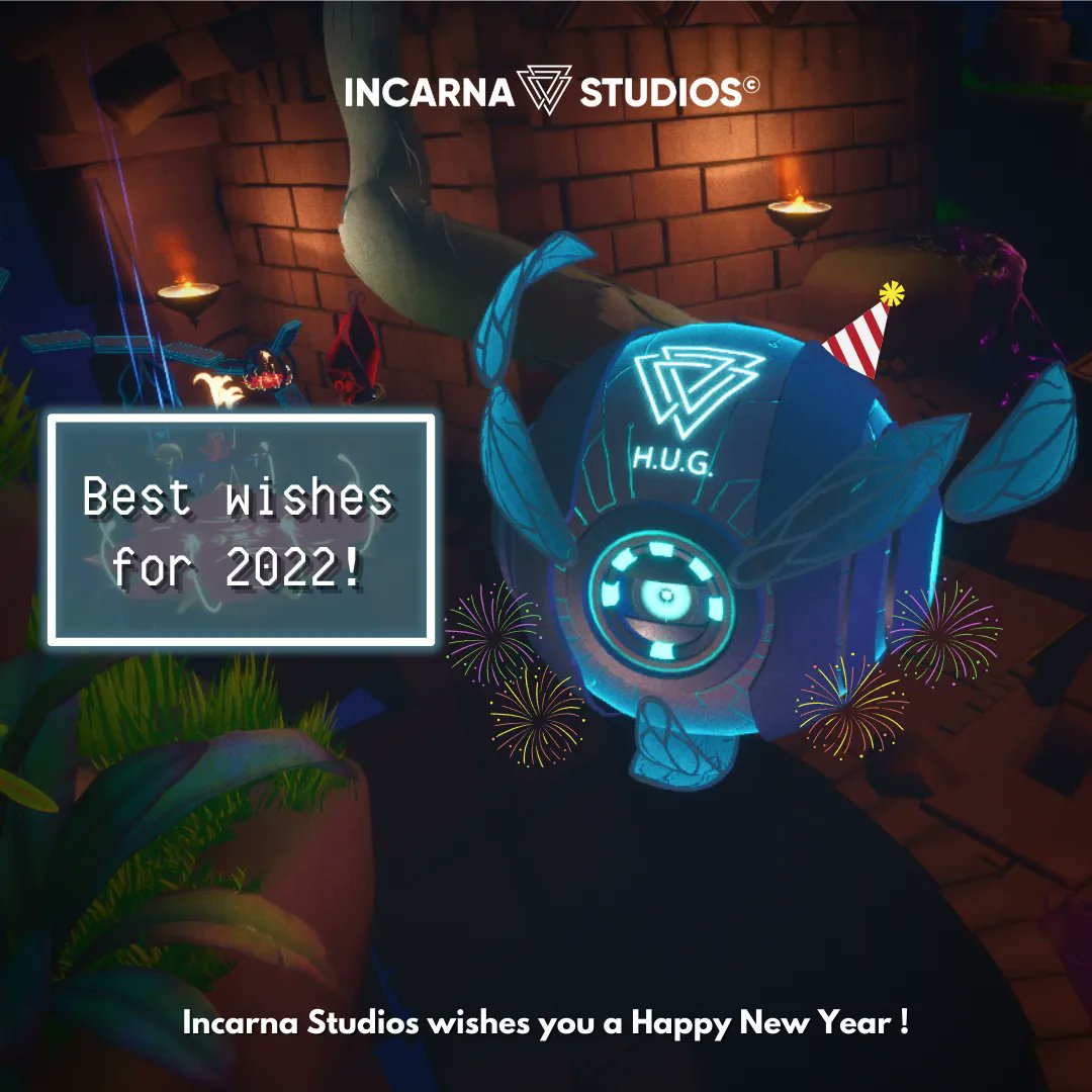 "H.U.G" and all the team from Incarna Studios wishes you a Happy New Year! 🥳
We will bring you more incredible #VR adventures in #2022 that we can't wait to share with you.
Stay safe, and may 2022 be a great year for all of us ! ✌️