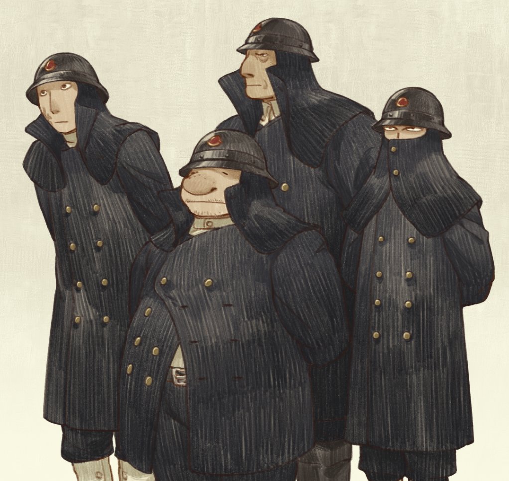 multiple boys helmet male focus belt standing buttons simple background  illustration images
