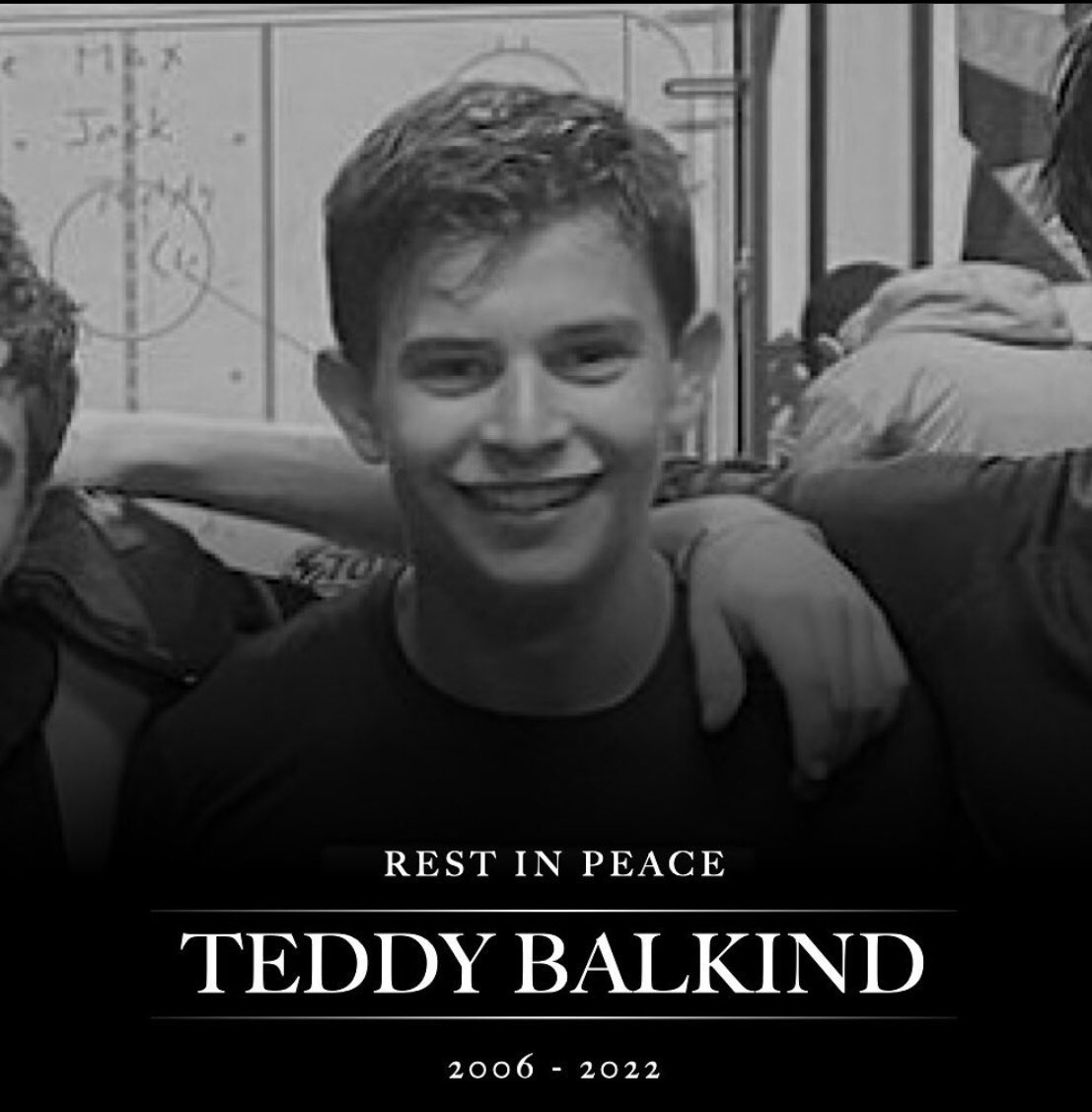 We join the hockey community in mourning the tragic loss of our teammate Teddy Balkind. Our hearts are with Teddy’s family and friends. #SticksOutForTeddy