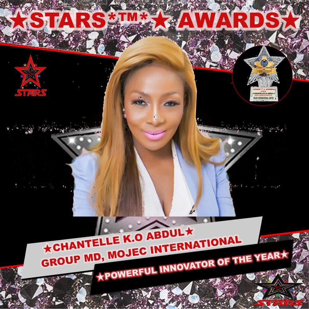 siteofstars's tweet photo. ★STARS★™★ AWARDS★ is Pleased to announce the winner of power industry innovator of the year as Africa super lady @chantelle_abdul she exemplified grace in an unforgiving industry and she has elevated #MojecInternational B
with consistency and passion
#StarsAwards #StarsAPP https://t.co/2doqzQpKhR