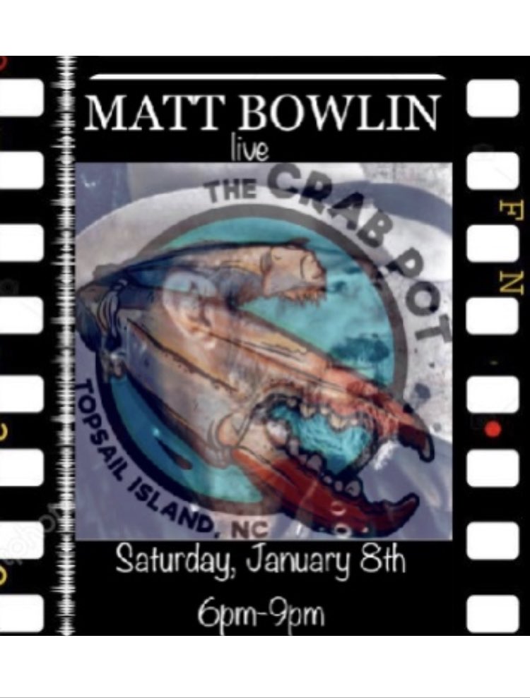 MattBowlinMusic's tweet photo. For REEL this time, 6 to 9 @surfcitycrabpot 
#mattbowlinmusic #livemusic #surfcitycrabpot #surfcitync #topsailisland #topsailislandnc #seafood #surfandturf #landlovers #boatdrinks #acousticguitar #martinguitar #bose #akg #gig #saturday #weekend #originals #covers https://t.co/CxrNqSGazn