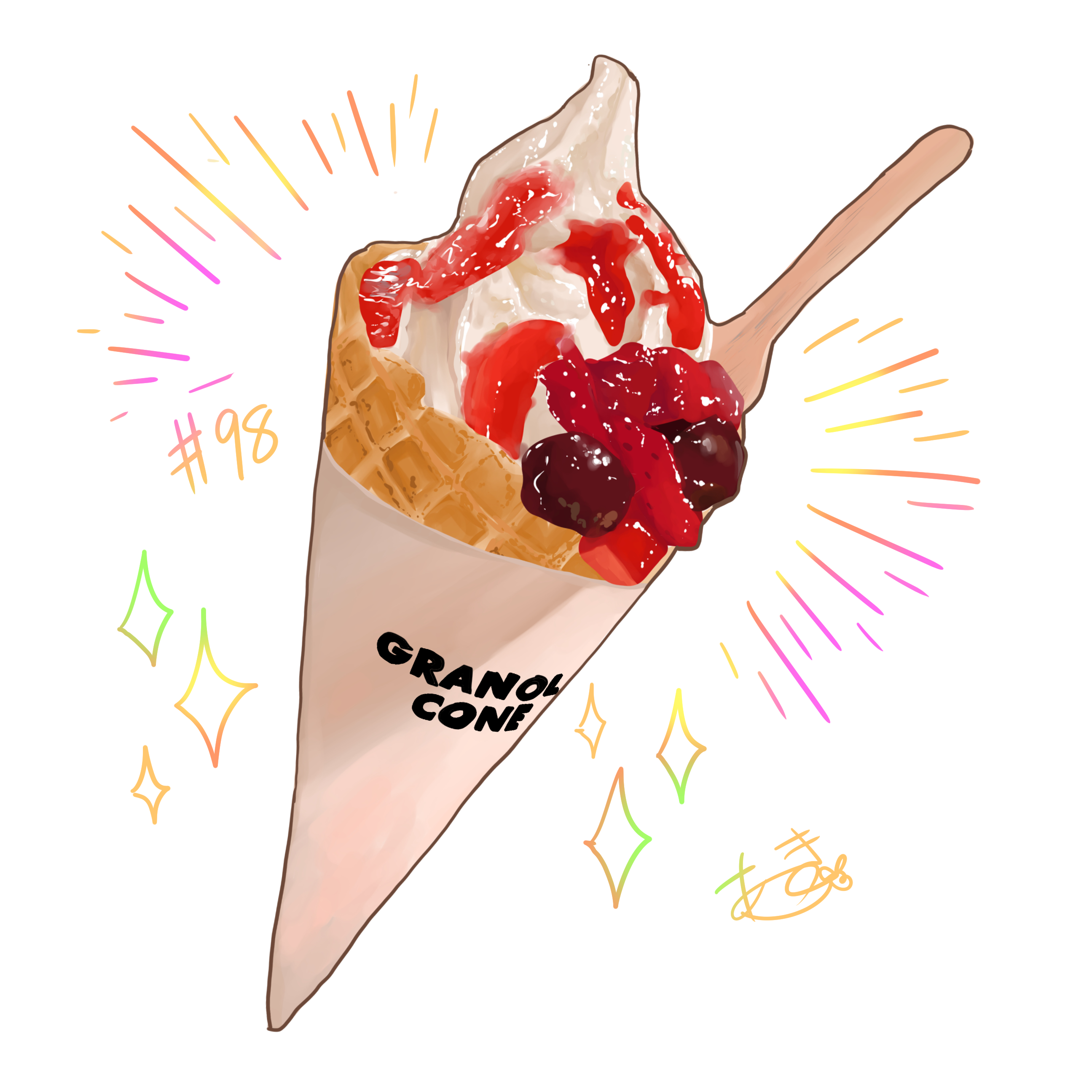 Twitter 上的 亜樹 デザフェス56両日 A3 食べ物イラスト98日目 くら寿司のベリーソフトクリーム 食べ物イラスト イラスト好きと繋がりたい 絵描きさんと繋がりたい T Co Az8sccrrhf Twitter