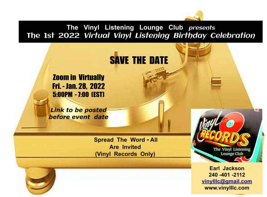 Zoom in and join me on Jan. 28, 2022 for a Vinyl Birthday Celebration.