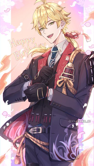 トーマ(原神) 「お誕生日おめでとうー🎉🥳 #原神 #GenshinImpact