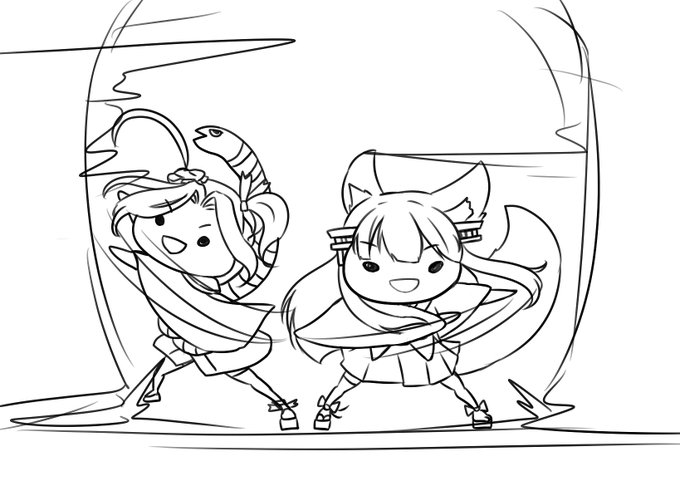 今日は千狐とやくもでダブルフスマッハなの!だにぃ!というネタが降りてきたので描く 