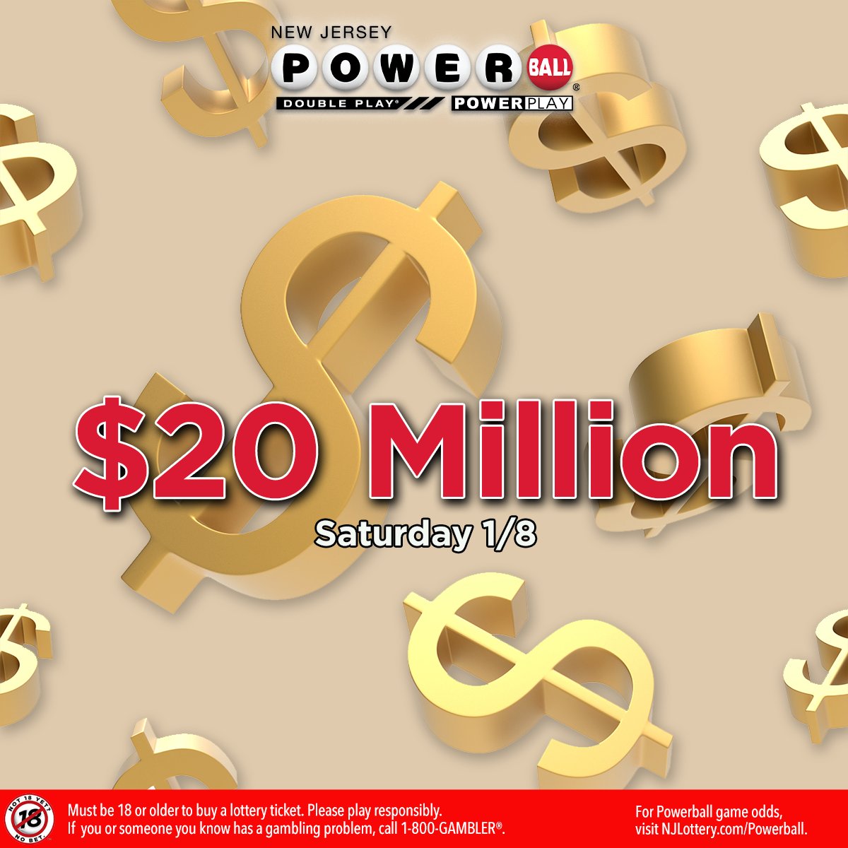 New Jersey saw one $1,000,000 Powerball winner and FOUR $50,000 winners from the 1/5 drawing! Who's taking a chance on tonight's $20,000,000 #Powerball jackpot?!
#NJLottery #NJ #jackpt #lottery #AnythingCanHappenInJersey https://t.co/KDTyMEgyDd