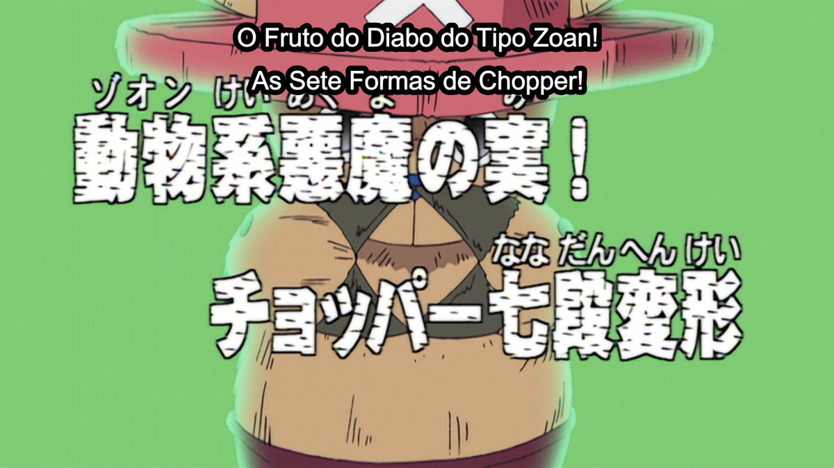 Episodio 88: "O Fruto do Diabo do Tipo Zoan! As Sete Formas de Chopper!"

Sinopse: Chopper enfrenta Chessmarimo e mostra o segredo por trás das sete formas da Fruta da Forma Humana!

Data: 18/11/2001
Anime: One Piece