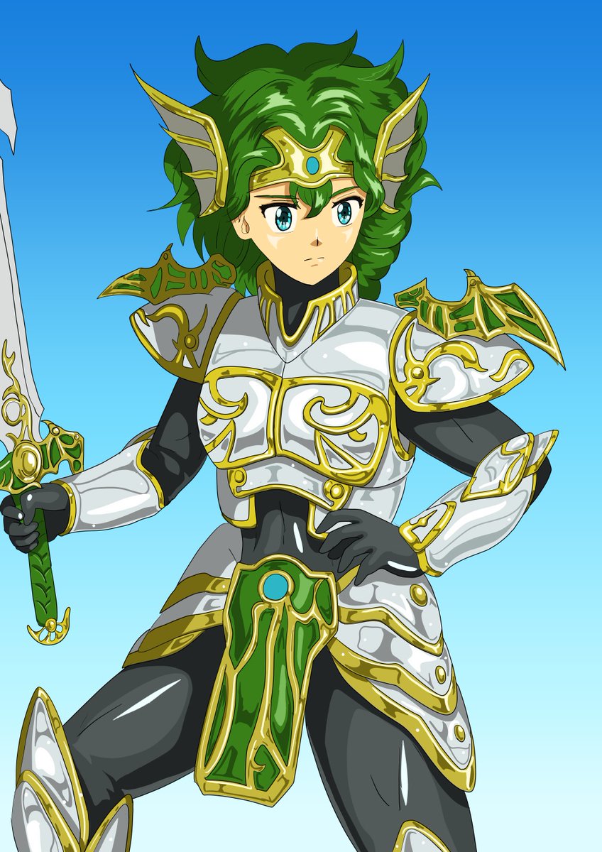 デジタル線画練習で普段描かないキャラを ドラクエ4天空装備の女勇者