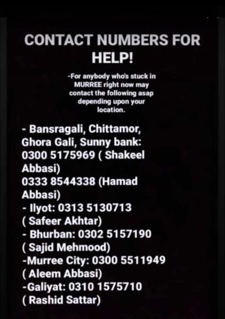 AhmedIjaz09's tweet photo. SPREAD THE WORD!! 
#MurreeAlert 
#Murree https://t.co/kmR0hQMfQy