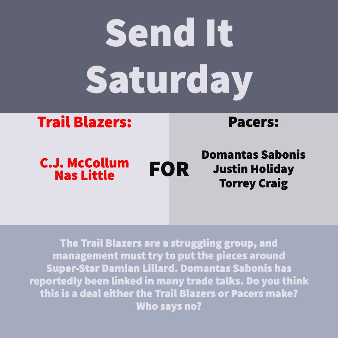 MattKempterPod's tweet photo. Both the Trail Blazers and Pacers have been teams that are rumored to be exploring the Trade Market. Is this a trade that could potentially happen? #MKP https://t.co/QJO6HFSiYK