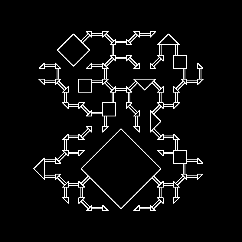 MillsHimself's tweet photo. Procedural dungeons:

Slight progress on the links generation, the level now looks more "normal". Now I'm gonna add some loops and all.

#gamedev #gamedevelopment #gamedeveloper #indie #indiedev #indiedeveloper #indiegame #indiegames #indiegamedev #wigglewigglewiggle https://t.co/XNHhk6PbEV