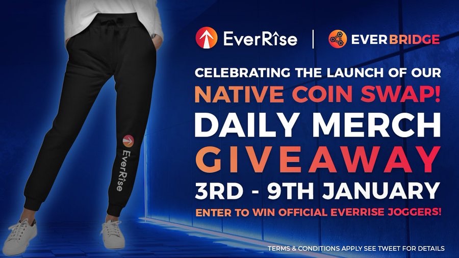 SANAYAS33204036's tweet photo. ONE WEEK OF MERCH GIVEAWAYS!

In celebration of the launch of our Native Cross-Chain Swap, we are giving away merch every single day for a week!

To enter:
-Like
-Retweet
-Comment #EverRise
-Tag 4 friends below
-Tweet with #EverRise and tag us!

Ends in 24 hrs - good luck! https://t.co/psRZOPAXzZ