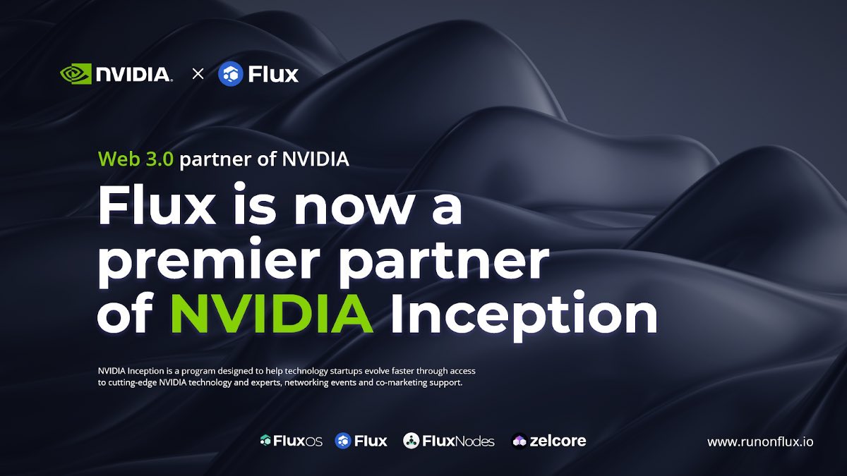 Robert12596634's tweet photo. Let’s $Flux.ing go!!!! $Flux partnered with Nvidia! In a sea of red $Flux gets bigger and better! LFG🔥🔥 @RunOnFlux  @nvidia https://t.co/82bS8gHfd3