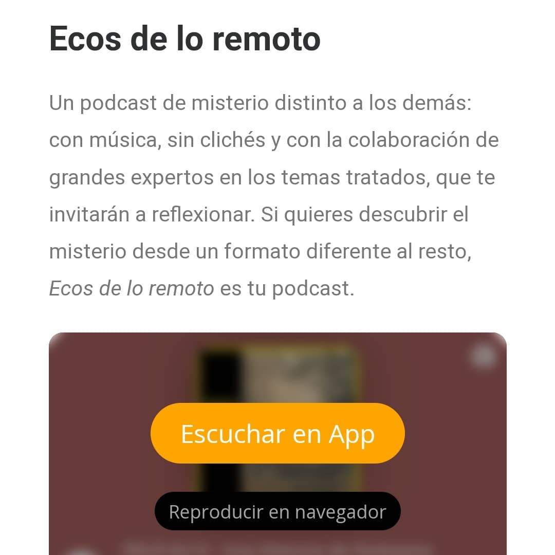 Gracias a <a href="/ivoox/">iVoox</a> por recomendar una vez a <a href="/ecosdeloremoto/">Ecos de lo Remoto</a>. Siempre intentamos darlo todo en el programa y la recompensa son los oyentes, que siguen creciendo y formando una comunidad de buena gente impresionante. Muy contentos tanto <a href="/Alvaro_misterio/">Álvaro Martín ☠️ Álvaro Misterio</a> como yo. #gracias