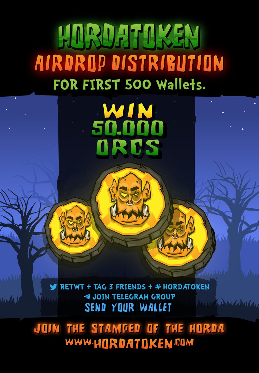 TokenHorda's tweet photo. #Airdrops  
VISIT US¡ https://t.co/gErgOZ2Rsl

📢#AIRDROP
🎁WIN 50.000 ORCS 🪙
HOW WIN⁉️
1⃣RETWT + TAG 3FRIENDS+ #HORDATOKEN
2⃣ FOLLOW  @TokenHorda 

  📨SEND YOUR WALLET 

CHECK CONTRACT
0xa67C30CF9101235658EbAB02d411cbAA69c9F78f https://t.co/zilAYeoSuv
