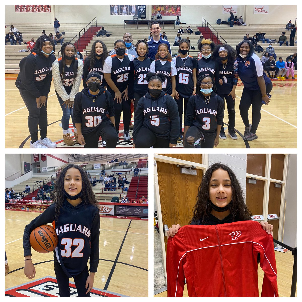 PikeHSAthletics's tweet photo. Pike Girls Basketball is proud to honor one of our township middle schools this afternoon at our game VS Zionsville! To the Guion Creek Jaguars - good luck throughout your season! We look forward to playing with you soon! #FUTUREREDDEVIL
#PIKEPROUD 
@athletics_gcms https://t.co/60a6qYmxav