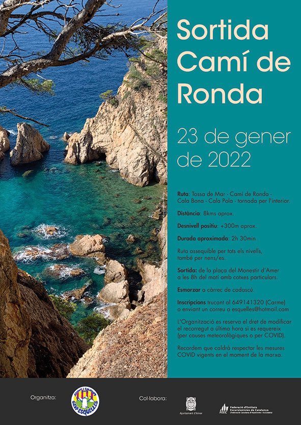 esquelles's tweet photo. Primera de l’any pel Camí de ronda! #amuntiendavant #excursionisme @viladAmer @FEEC_cat https://t.co/VthceCHWIV