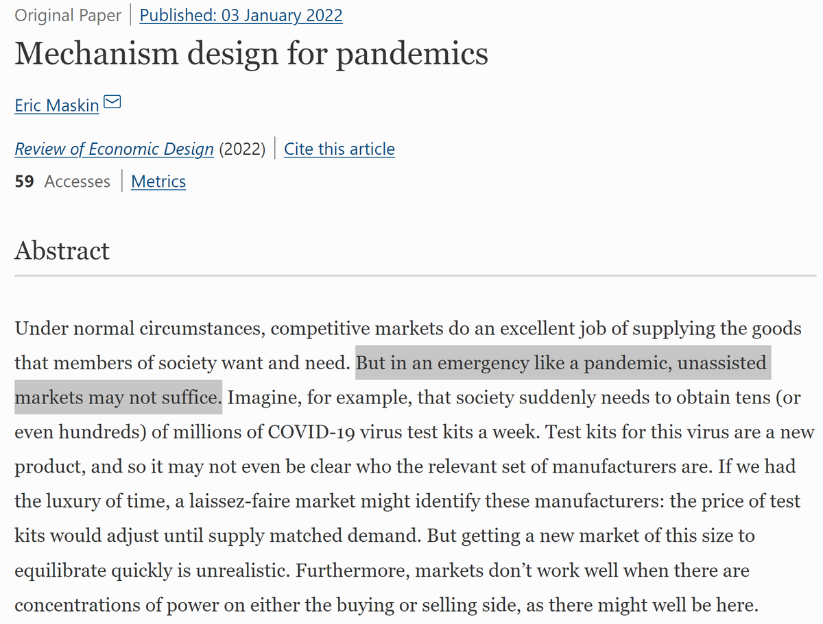 evgenymorozov's tweet photo. Sort of amazing how the preachers of market design - Nobel laureats, no less - are jumping on the experiences of the pandemic to demand MORE market design... Instead of, you know, considering to design more non-markets... or undesigning markets that do exist... https://t.co/VI3PFsY3y6