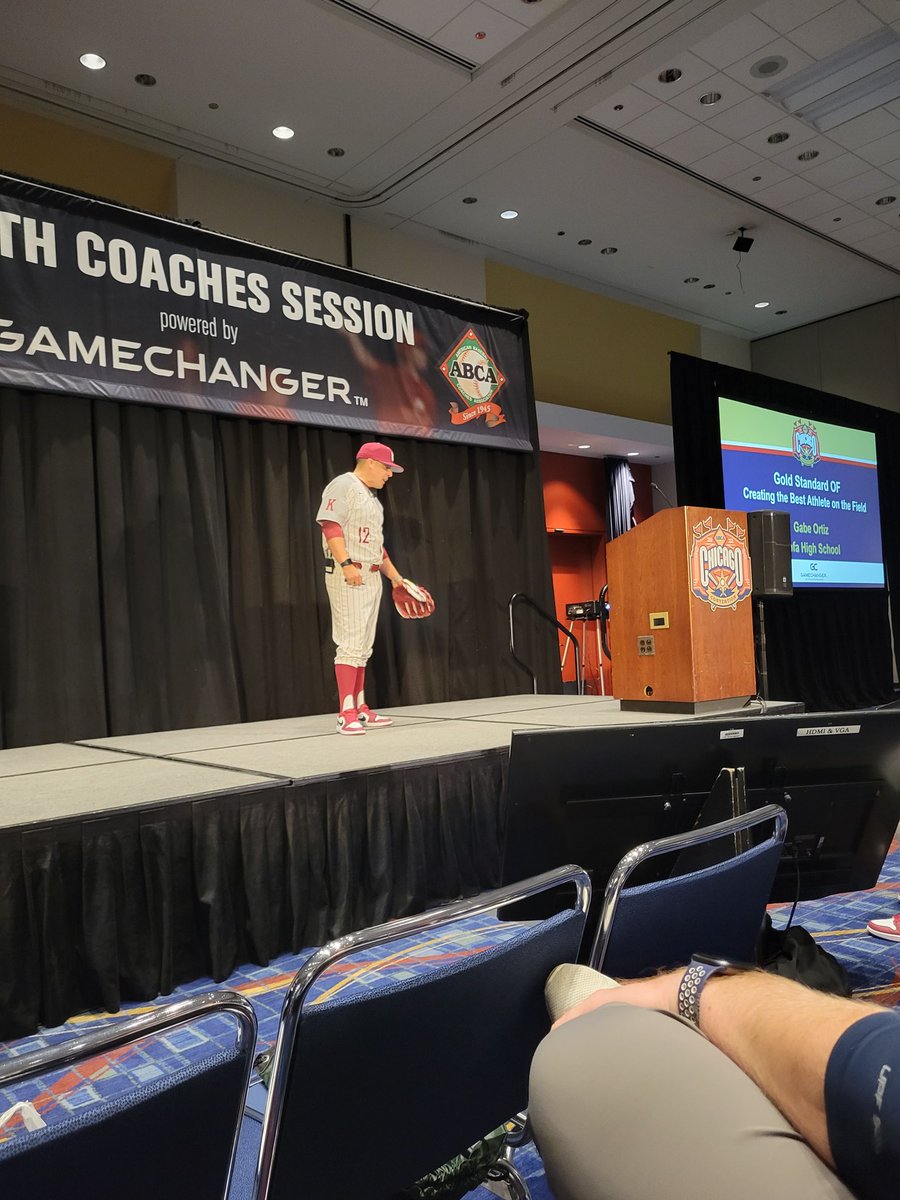 CoachPla1's tweet photo. Got a chance to watch @Webgems24 on the Youth Stage in person at the @ABCA1945 Convention. He did an amazing job on outfield play. From #outfieldchatter to the stage. Love to see it. Proud of you big dog! Content was fire. #brotherhood https://t.co/QujWZjk4SV