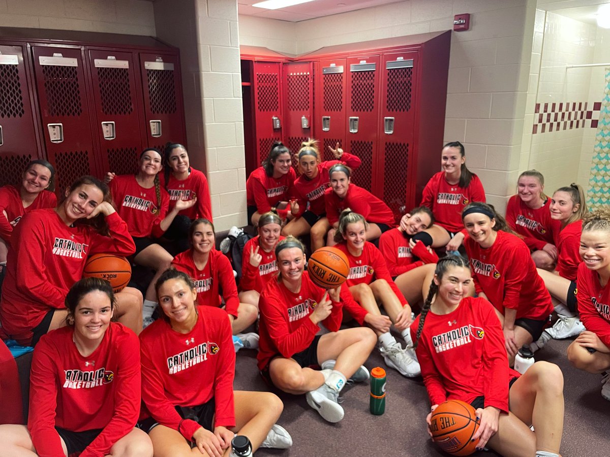 CatholicU_WBB's tweet photo. Pregame Post #13: 1st road Landmark game for the Cards. Facing Susquehanna Women at 4pm! #GoofyString #ItsLit🔥 #FBMB https://t.co/ed1WR3CInJ
