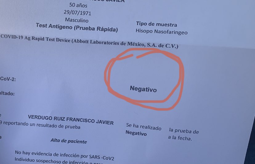 Habemus NEGATIVO ... a Dios gracias 🙏🏻🙏🏻🙏🏻🙏🏻 gracias por sus guenas vibras y deseyos !