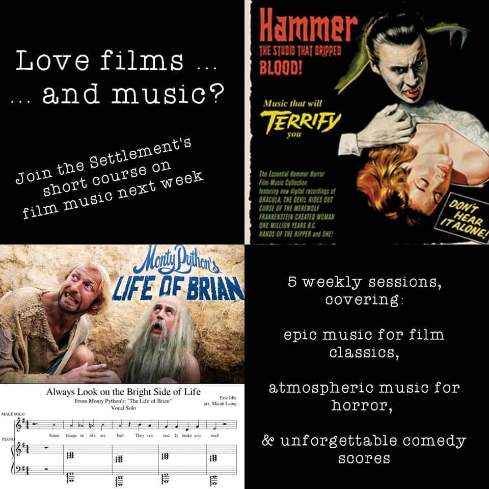 New year, new courses. If you love fim and love music ... then you'll love this one. A 5 week 'Film Music' course, starting Wednesday 12 Jan. Taught by film music expert Christopher Budd. Book on the Settlement website. A bargain at £50.
<a href="/iBudd74/">Christopher Budd</a> <a href="/DavidsMusicLGC/">David's Music</a> <a href="/Broadway_Cinema/">Broadway Cinema & Theatre</a>
