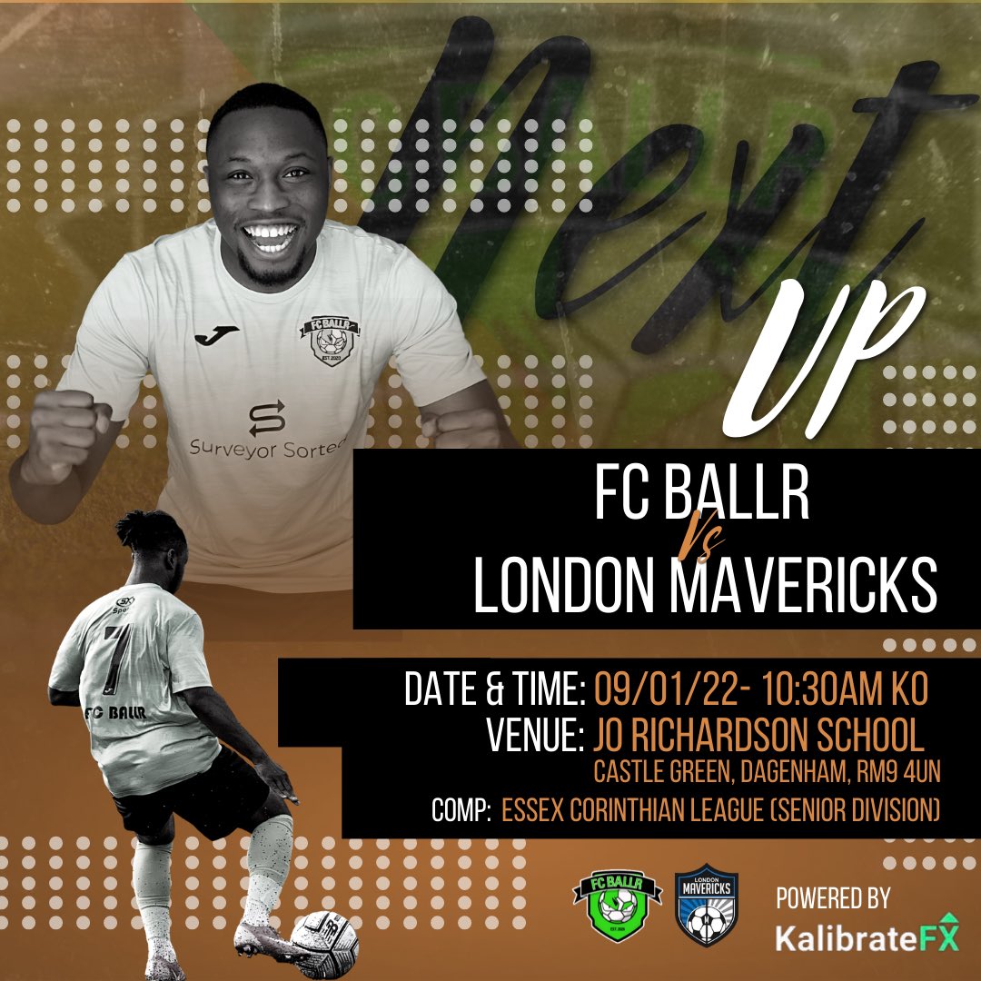 NEXT MATCH 🤝⚽️

Football is back! New year but same ambitions as we welcome <a href="/LondonMavericks/">London Mavericks FC</a> to continue our league campaign!

Come and show your support! It’s gonna be a huge one! 

#UpTheBallrs 🟢⚫️