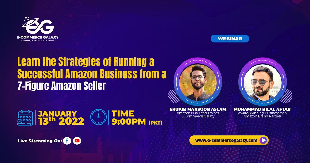 ECommerceGalaxy's tweet photo. We invited a Special Guest Muhammad Bilal Aftab, who has a success story of his own. The #webinar is based on the premium knowledge and experience about #AmazonPrivateLabel 

For all business enthusiasts!  Don't miss this golden opportunity 

Join: https://t.co/zjHe9c4nzb https://t.co/URWWsqM562
