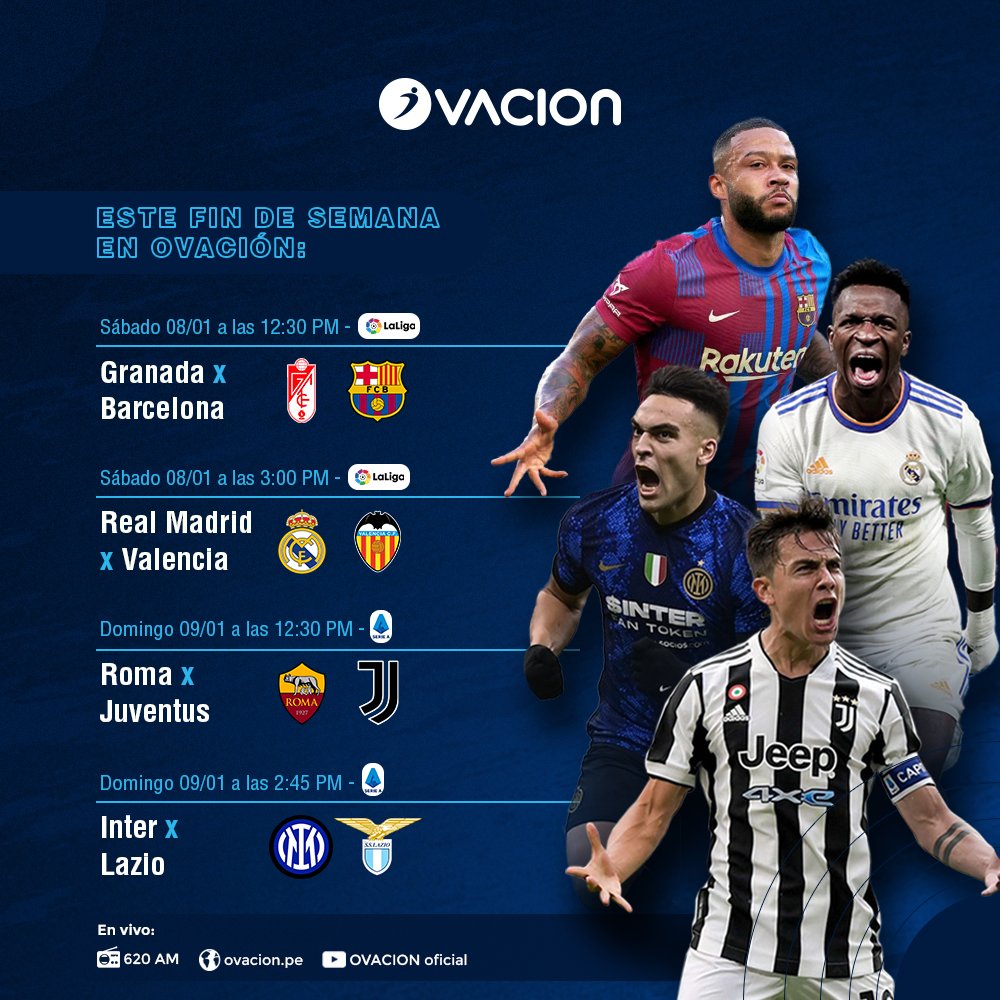 OmarVelardeT's tweet photo. 🗓📌 Fin de semana en #Ovación. @ovacionweb 
@LuisChavezSal 
@ChilenoPuntoPe 
@AngelloSports 
@Ivan300308 
@Aldasantacruz 
@Andersonlpz https://t.co/WhajO6B8n1