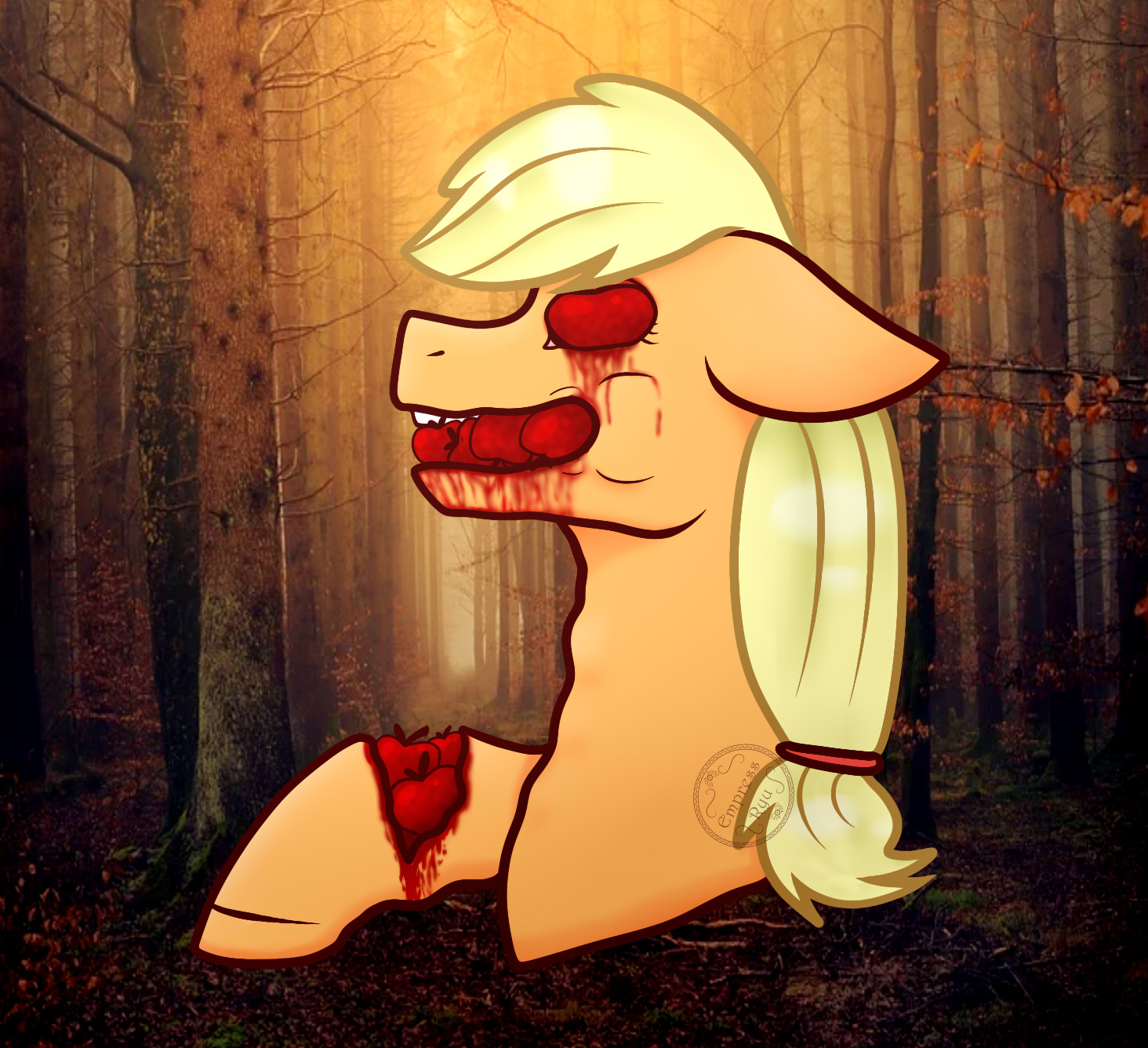 The Empress Ryu - Open Comission - on X: "Still not enough apples. Atte:  You Empress Ryu #MLP #mlpfanart #mlpart #applejack #mlpapplejack #fanart  #digitalart #creepy #brony #Pegasus #ManeSix #Pegasister #mylittlepony #art  #Creepypastas