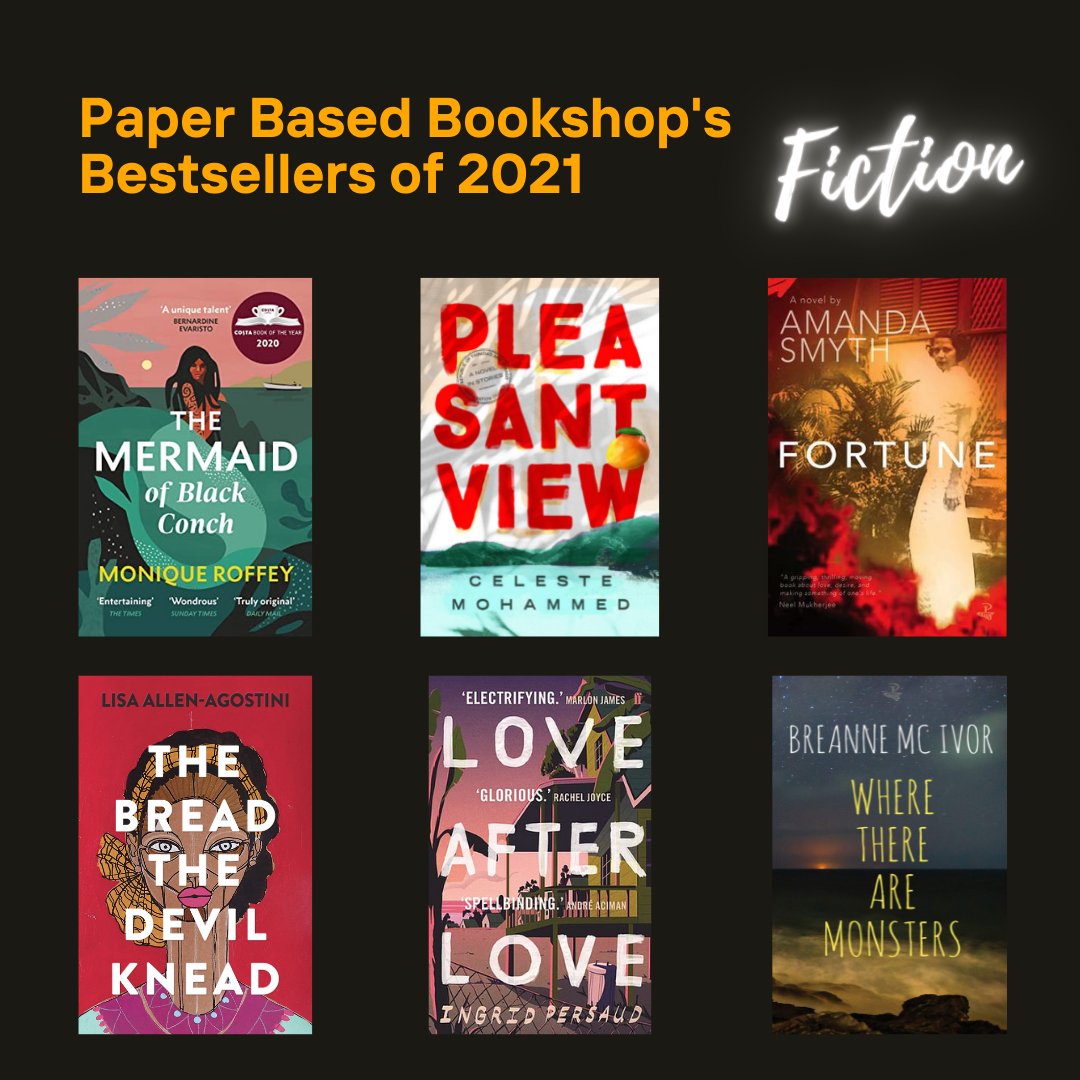 paperbasedbooks's tweet photo. π― Announcing Paper Based Bookshop's Bestsellers of 2021! π―
π Fiction π
π The Mermaid of Black Conch
π Pleasantview
π Fortune
π The Bread the Devil Knead
π Love After Love
π Where There Are Monsters
#Booksof2021 #CaribbeanFiction
Onwards to 2022's reads! https://t.co/SC7wsoUaMx